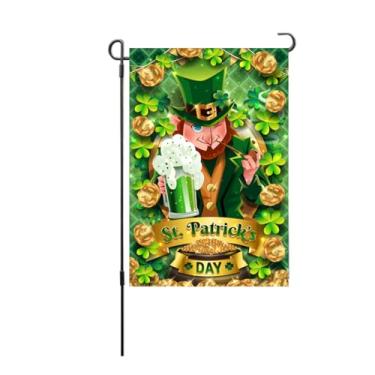 Imagem de Bandeira do jardim do dia de St Patricks bandeira decorativa ao ar livre de dupla face para o quintal do gramado feita de 100d Tamanho de poliéster 17,7 x 11,8 polegadas (S35)