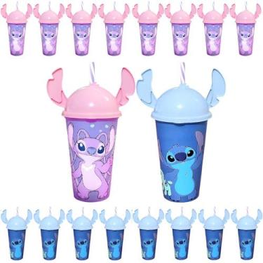 Imagem de 50 Copo Orelha Angel e Stitch Aniversário Infantil Lembrança - Plasúti