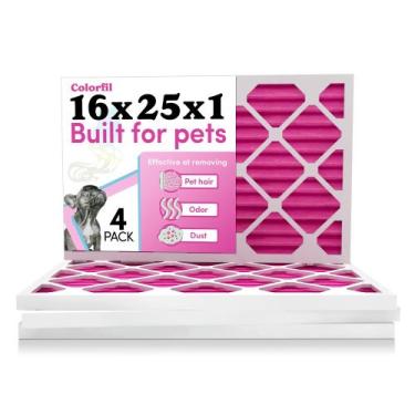Imagem de Filtro de ar Colorfil 16x25x1 MERV 8 para forno AC, pacote com 4