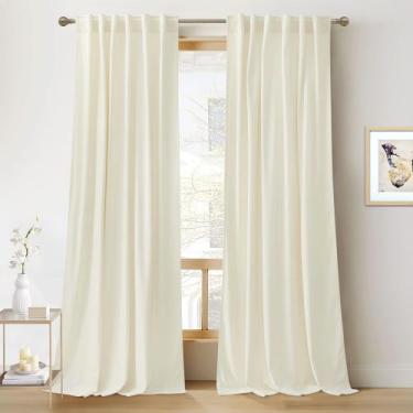 Imagem de Cortinas RYB HOME Veludo Super Soft Creme Branco 132x274cm 2P