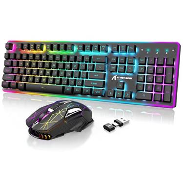 Imagem de Teclado e Mouse Gamer Sem Fio ATTACK SHARK, Receptor USB A/Tipo C, Iluminação RGB, Recarregável, 4200 mAh, Mouse Silencioso, 4800 DPI, Compatível com PC, Mac, Smartphone, TV, Tablet, PS4, PS5