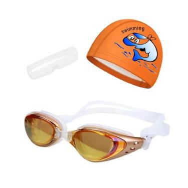 Imagem de Kit Óculos, Estojo e Touca de Natação Infantil Hero Band, Champanhe go