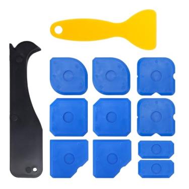 Imagem de 12pçs Kit de Ferramentas Vedação, Profissional Removedor Massa & Ferramenta Acabamento Portátil Raspador Rejunte Reutilizável para Cozinha Banheiro Janela & Vedação Junções Piso