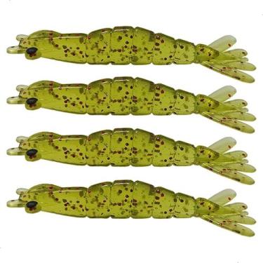Imagem de kit 4 Iscas Camarão Artificial 8cm - Pesca Robalo Tucunare Corvina  - 