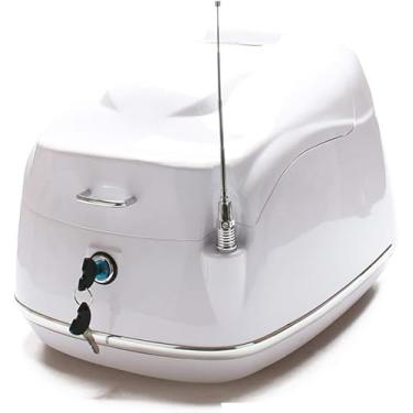 Imagem de Motocicleta Truk Storage Set-top Caixa Abs Plástico Cinto Impermeável True Atea Ad Grosso Encosto Trava De Segurança, White