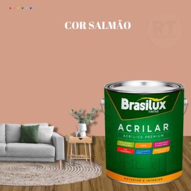 Imagem de Tinta De Parede Brasilux Acrilar Cor Rosa Fosca Lavável Antimofo Premi