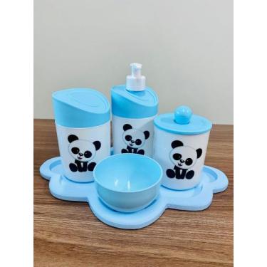 Imagem de Kit Baby Higiene Pandinha c/bandeja Nuvem Colorida - Senior, Azul