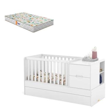 Imagem de Berço Americano Multifuncional Formare Branco Acetinado com Colchão Ga