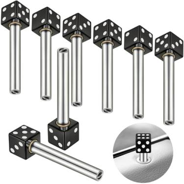 Imagem de Unifizz 8 peças pretas 5,3 cm x 0,8 cm maçanetas de fechadura de porta de carro dados interior de dados maçanetas de puxador de porta de carro conjunto de pinos para caminhonete SUV de carro