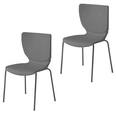 Imagem de Kit 2 Cadeiras Empilháveis Mono Preto