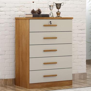 Imagem de Cômoda Gaveteiro Ambiente Suiça com Chave Cumaru 25 Fendi - Novo Horizonte