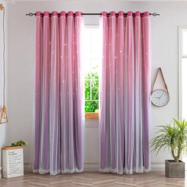 Imagem de Cortinas Yancorp Princess para meninas Bedroom Star 160x85cm