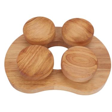 Imagem de Luqeeg Encosto de cabeça de sauna de madeira com disco giratório, travesseiro fácil de 17 x 23 cm com ergonomia cervical, acessório portátil para travesseiro de sauna para dor no pescoço, ombro