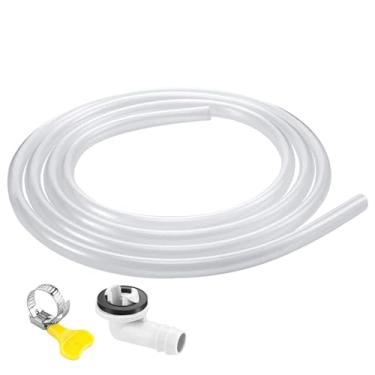 Imagem de Rrlihjgu Mangueira de Drenagem para Ar Condicionado,Tubo de Estanque para Ar Condicionado de Janela - Acessórios de Drenagem para Unidades Mini Split com Abraçadeira e Conector para AC