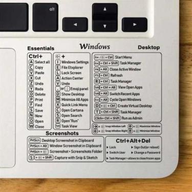 Imagem de Adesivos De Atalhos De Teclado Para Word Excel Windows MAC OS Gráficos