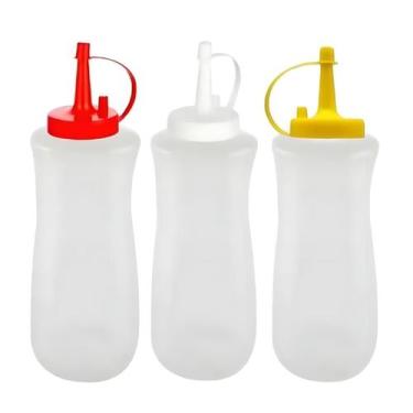 Imagem de Kit 18 Bisnaga Pote Plástica Maionese Ketchup Mostarda 220ml - Plastib