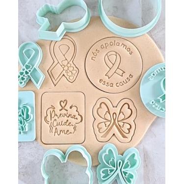Imagem de Conjunto de Cortadores e Carimbos para Biscoitos, Tema Laço e Borboleta, Apoio à Causa