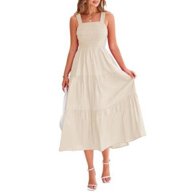 Imagem de Vestido feminino PRETTYGARDEN com blusa Midi Summer Apricot XXL