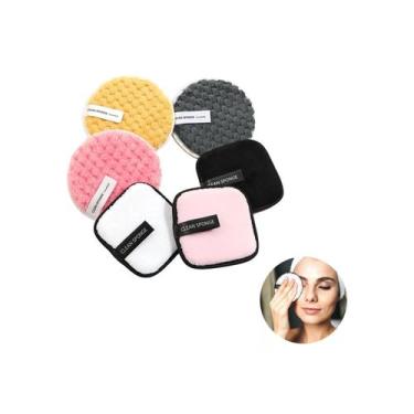 Imagem de Removedor de maquiagem reutilizável, conjunto de 6 limpadores faciais 