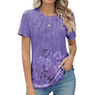 Imagem de Túnica feminina Kistore, tamanho grande, solta, casual, roxa, 3GG