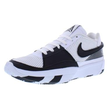 Imagem de Nike Ja 1 Tênis de basquete infantil grande (DX2294-102, branco/preto-branco), Branco/Preto/Branco, 21
