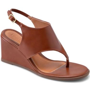 Imagem de Sandália Feminina Lumiss Anabela De Dedo Bico Redondo Confortável Fivela caramelo38