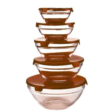 Imagem de Conjunto De Tigela Bowl Kit 5 Potes De Vidro Para Mantimento