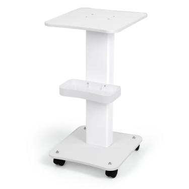 Imagem de Carrinho de armazenamento esteticista, carrinho de carrinho com rodas para técnicos de unhas, maquiadores e cabeleireiros, carrinhos de rodinhas de 3 níveis com cesta de armazenamento, perfeito para