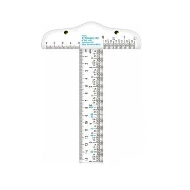 Imagem de Régua quadrada em T de acrílico transparente, quadrado em T, ferramentas de desenho, régua T transparente para artesanato e régua em T graduada em polegadas métrico T ferramentas de regra e kits de