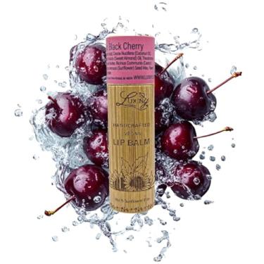 Imagem de Luxiny Protetor labial em tubo de bambu, hidratante natural vegano, com cera de girassol e vitamina E (cereja preta)