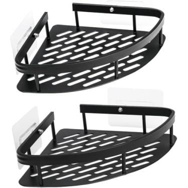 Imagem de Kit 2 Prateleira de Canto Suporte Porta Shampoo Sabonete Box Banheiro Organizador Sem Furar Parede Nicho Organizador