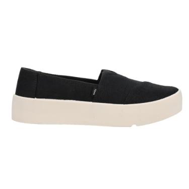 Imagem de TOMS Tênis feminino plataforma de lona Verona Heritage Casual - Preto, Preto, 40