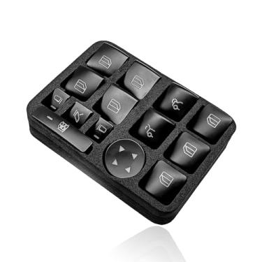 Imagem de Dunviku Kit de capa de adesivos de acabamento de botão de substituição de interruptor de janela de porta interna 14 peças compatível com Benz A B C E G GLA CLA GLK ML GLE Class W204 W212 W166 X166