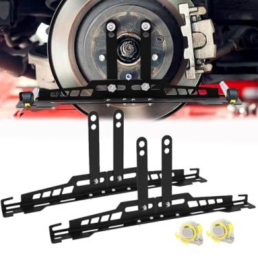 Imagem de MusixiA Ferramenta de alinhamento de roda, kit de alinhamento automotivo atualizado com 2 fitas de medição, ferramentas de alinhamento de bico de aço resistente suportes de cubo placas de