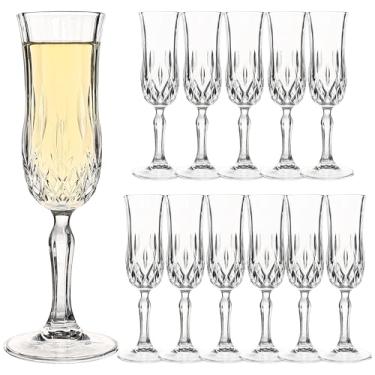 Imagem de Conjunto de taças de champanhe de 340 a 118 ml vintage com design cortado, taças elegantes para champanhe, prosecco, mimosa, lavável na lava-louças, ideal para casamentos, festas e uso doméstico (12