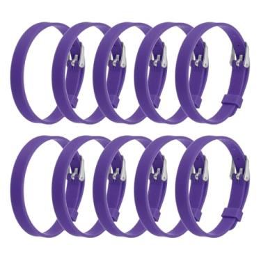 Imagem de PATIKIL Pacote com 10 pulseiras deslizantes, pulseira ajustável de silicone de 20 x 0,3 cm, pulseira de identificação para homens e mulheres, joias, faça você mesmo, pulseira de identificação de