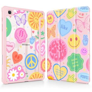 Imagem de May Chen Capa para Samsung Galaxy Tab S6 Lite de 10,4 polegadas 2024/2022/2020 - Suporte de lápis embutido com capa à prova de choque, capa traseira transparente transparente, despertar/hibernar