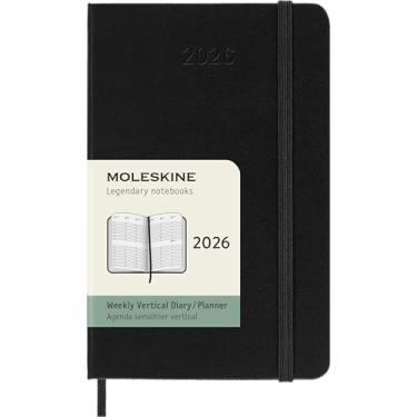 Imagem de Moleskine Classic 12 Month 2026 Weekly Vertical Planner, Hard Cover, Pocket (3.5" x 5.5"), Black, 144 pages