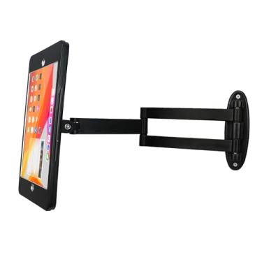 Imagem de WeSTRUGGLE Suporte de parede para tablet com dobra para iPad de 10,2 polegadas (9ª, 8ª e 7ª geração), estenda o braço giratório ajustável com trava e chave de segurança antifurto, vários ângulos,