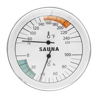 Imagem de XYTZHSAI Termômetro de sauna, termômetro 2 em 1 Fahrenheit e higrômetro para sala de sauna, monitor de temperatura de umidade interna, acessórios de sauna para casa sauna a vapor, pode ser colocado e