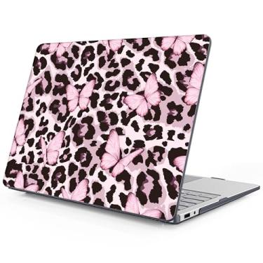 Imagem de Mektron Capa impressa para laptop Microsoft Surface 2025 Windows 11 Copilot+ PC Surface Laptop 33.0 cm capa para tela sensível ao toque serve no modelo 2095, borboleta rosa leopardo