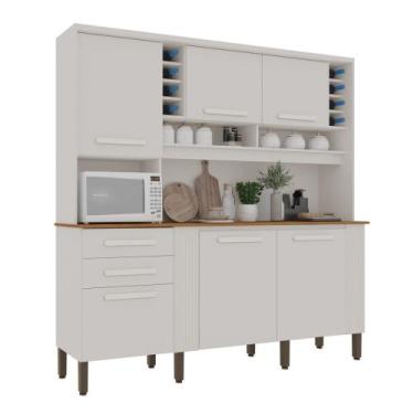 Imagem de Armário de Cozinha 6 Portas 2 Gavetas Catar - Sallêto, Branco