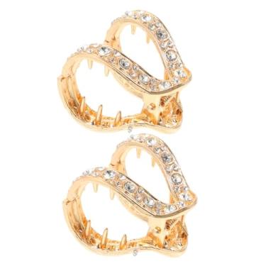 Imagem de Beaupretty 2 prendedores de cabelo para rabo de cavalo, clipes de garra de cristal e strass, clipes de metal para cabelo grosso e