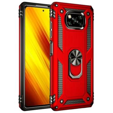 Imagem de SORAKA Capa para Xiaomi Poco X3 Pro com suporte para anel Capa Slim Fit de TPU macio Capa Xiaomi Poco X3 NFC com placa de metal para suporte magnético de telefone para carro