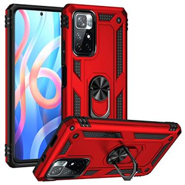 Imagem de SORAKA Capa para Xiaomi Poco M4 Pro 5G com suporte para anel Capa Slim Fit de TPU macio Capa Redmi Note 11 5G com placa de metal para suporte magnético de telefone para carro