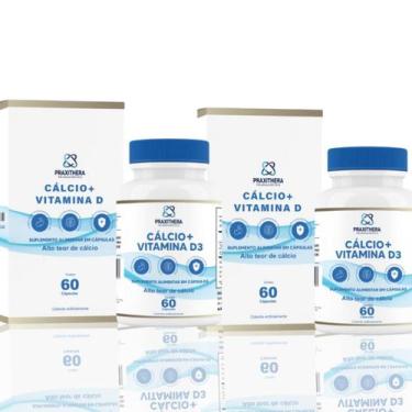 Imagem de Kit Cálcio 400mg Vitamina D 120 Cáps. - Praxithera