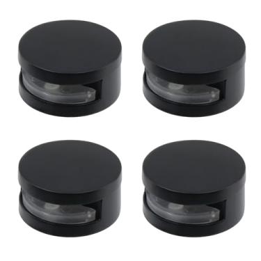 Imagem de Risbay Kit de ferragens de montagem de espelho sem moldura, clipes de vidro de liga de zinco, suportes suspensos para vidro de 3 a 5 mm de espessura com parafusos, 4 peças (preto)