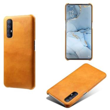 Imagem de Capa para OPPO Find X2 NEO,Proteção contra quedas,Casca de volta de cor sólida simples,Design de couro de imitação de plástico-Orange
