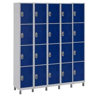 Imagem de Locker 20 Portas Em Aço Para Empresas E Escritórios - W3, AZUL DEL REY