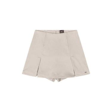 Imagem de Short-Saia Juvenil em Tecido Gloss, Bege, 14